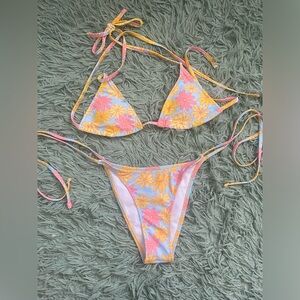 Blue floral bikini set SHEIN